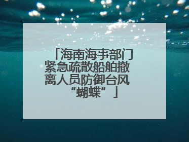 海南海事部门紧急疏散船舶撤离人员防御台风“蝴蝶”