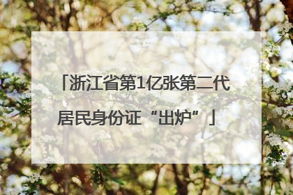 浙江省第1亿张第二代居民身份证“出炉”