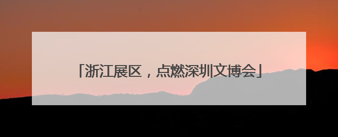 浙江展区，点燃深圳文博会