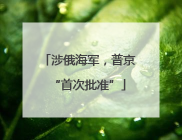 涉俄海军，普京“首次批准”