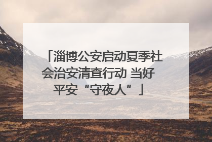 淄博公安启动夏季社会治安清查行动 当好平安“守夜人”