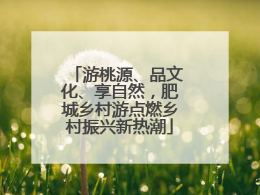 游桃源、品文化、享自然，肥城乡村游点燃乡村振兴新热潮