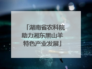 湖南省农科院助力湘东黑山羊特色产业发展