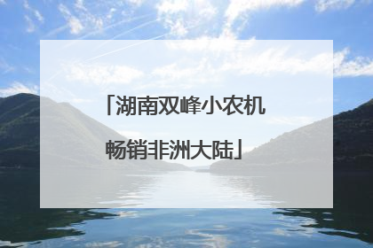 湖南双峰小农机畅销非洲大陆