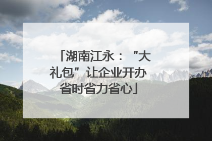 湖南江永：“大礼包”让企业开办省时省力省心