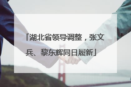 湖北省领导调整，张文兵、黎东辉同日履新