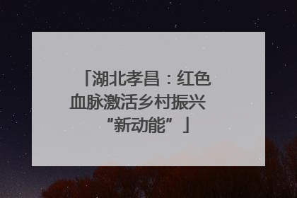 湖北孝昌：红色血脉激活乡村振兴“新动能”