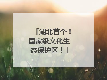 湖北首个！国家级文化生态保护区！