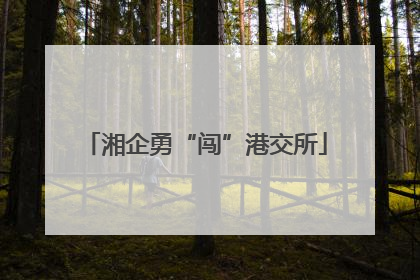 湘企勇“闯”港交所