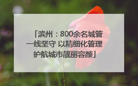 滨州：800余名城管一线坚守 以精细化管理护航城市靓丽容颜