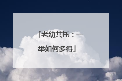 老幼共托：一举如何多得
