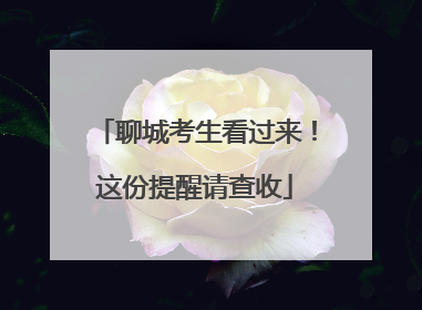 聊城考生看过来！这份提醒请查收
