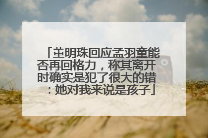董明珠回应孟羽童能否再回格力，称其离开时确实是犯了很大的错：她对我来说是孩子