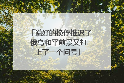 说好的换俘推迟了 俄乌和平前景又打上了一个问号