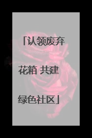 认领废弃花箱 共建绿色社区