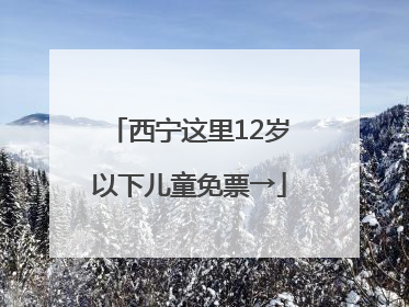西宁这里12岁以下儿童免票→