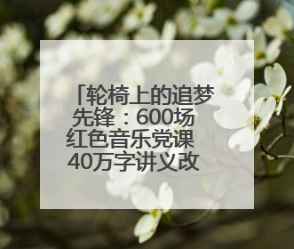 轮椅上的追梦先锋：600场红色音乐党课 40万字讲义改写人生剧本