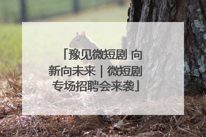 豫见微短剧 向新向未来｜微短剧专场招聘会来袭