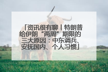 资讯很有聊丨特朗普给伊朗“两周”期限的三大原因：中东调兵、安抚国内、个人习惯