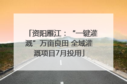 资阳雁江：“一键灌溉”万亩良田 全域灌溉项目7月投用