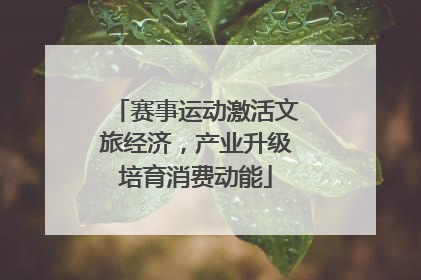 赛事运动激活文旅经济，产业升级培育消费动能