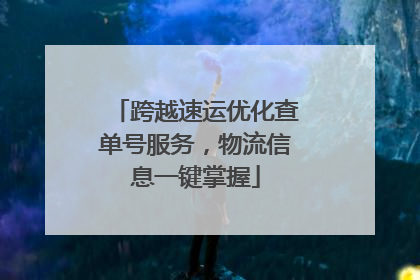 跨越速运优化查单号服务，物流信息一键掌握