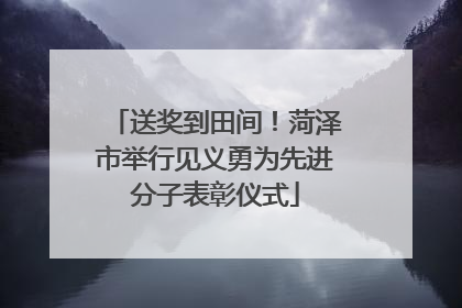 送奖到田间！菏泽市举行见义勇为先进分子表彰仪式