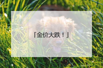金价大跌！