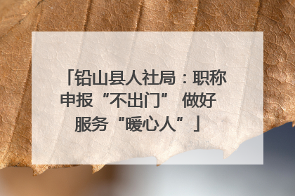 铅山县人社局：职称申报“不出门” 做好服务“暖心人”