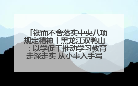 锲而不舍落实中央八项规定精神丨黑龙江双鸭山：以学促干推动学习教育走深走实 从小事入手写好“民生答卷”
