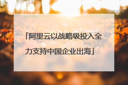 阿里云以战略级投入全力支持中国企业出海