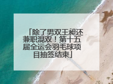除了男双王昶还兼职混双！第十五届全运会羽毛球项目抽签结束