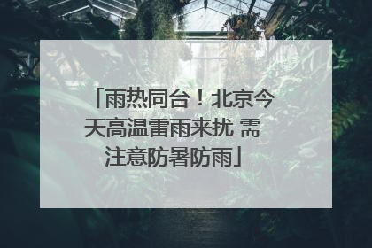 雨热同台！北京今天高温雷雨来扰 需注意防暑防雨