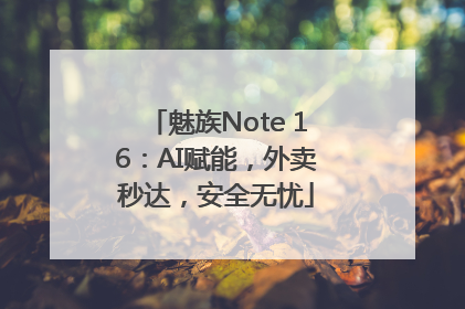 魅族Note 16：AI赋能，外卖秒达，安全无忧