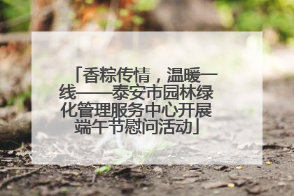 香粽传情，温暖一线——泰安市园林绿化管理服务中心开展端午节慰问活动