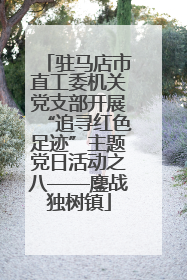 驻马店市直工委机关党支部开展“追寻红色足迹”主题党日活动之八——鏖战独树镇