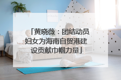 黄晓薇：团结动员妇女为海南自贸港建设贡献巾帼力量