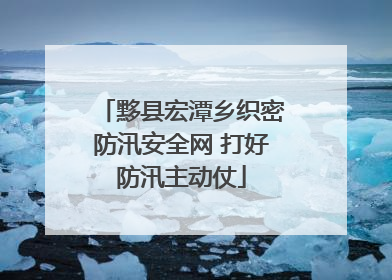 黟县宏潭乡织密防汛安全网 打好防汛主动仗