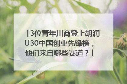 3位青年川商登上胡润U30中国创业先锋榜，他们来自哪些赛道？