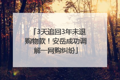 3天追回3年未退购物款！安岳成功调解一网购纠纷