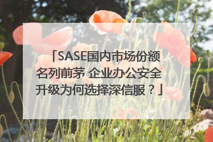 SASE国内市场份额名列前茅 企业办公安全升级为何选择深信服？
